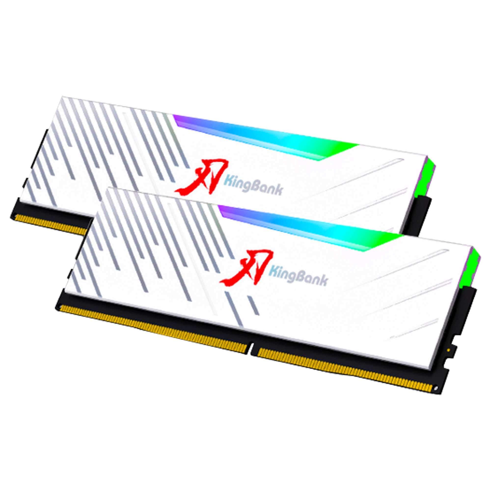 Ram DDR4 16GB (2x8GB) 3600Mhz Kingbank Sharpblade RGB Tản Nhiệt Trắng