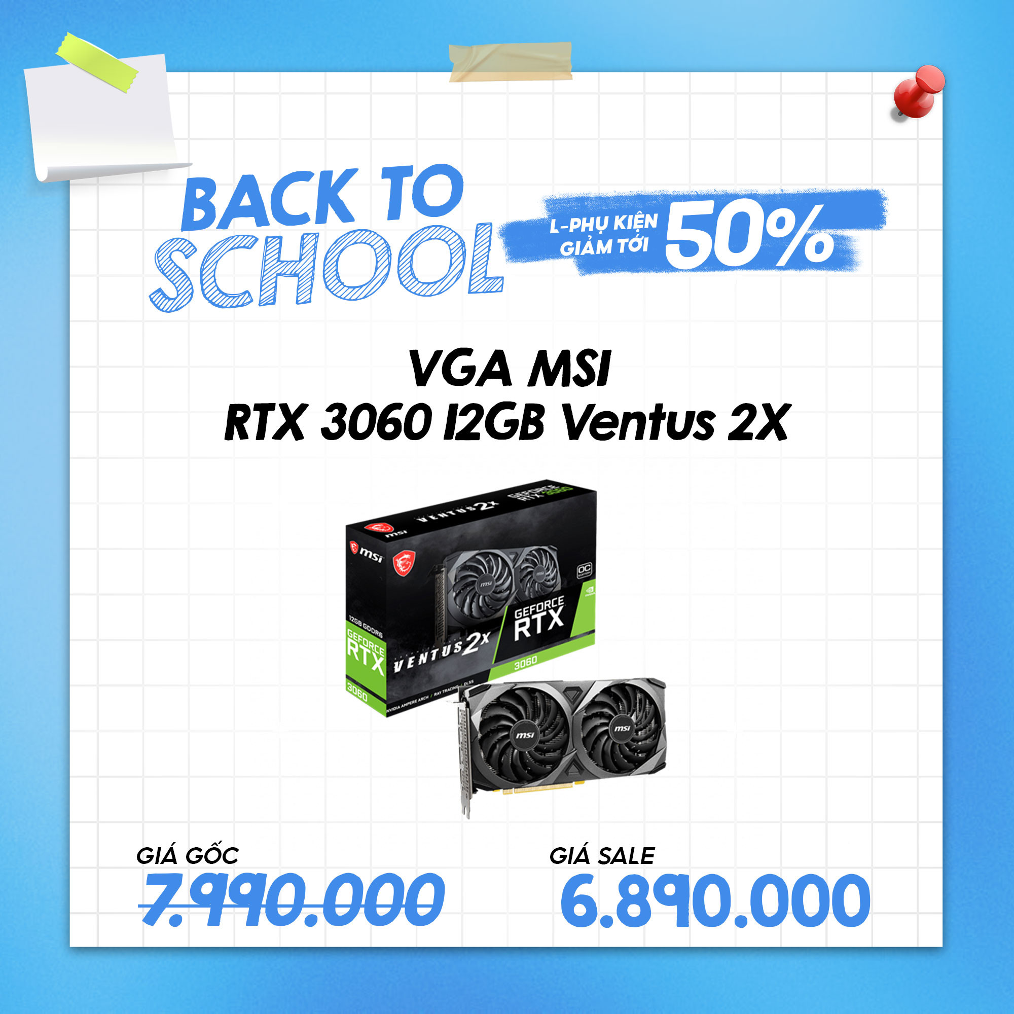 VGA MSI RTX 3060 12GB Ventus 2X