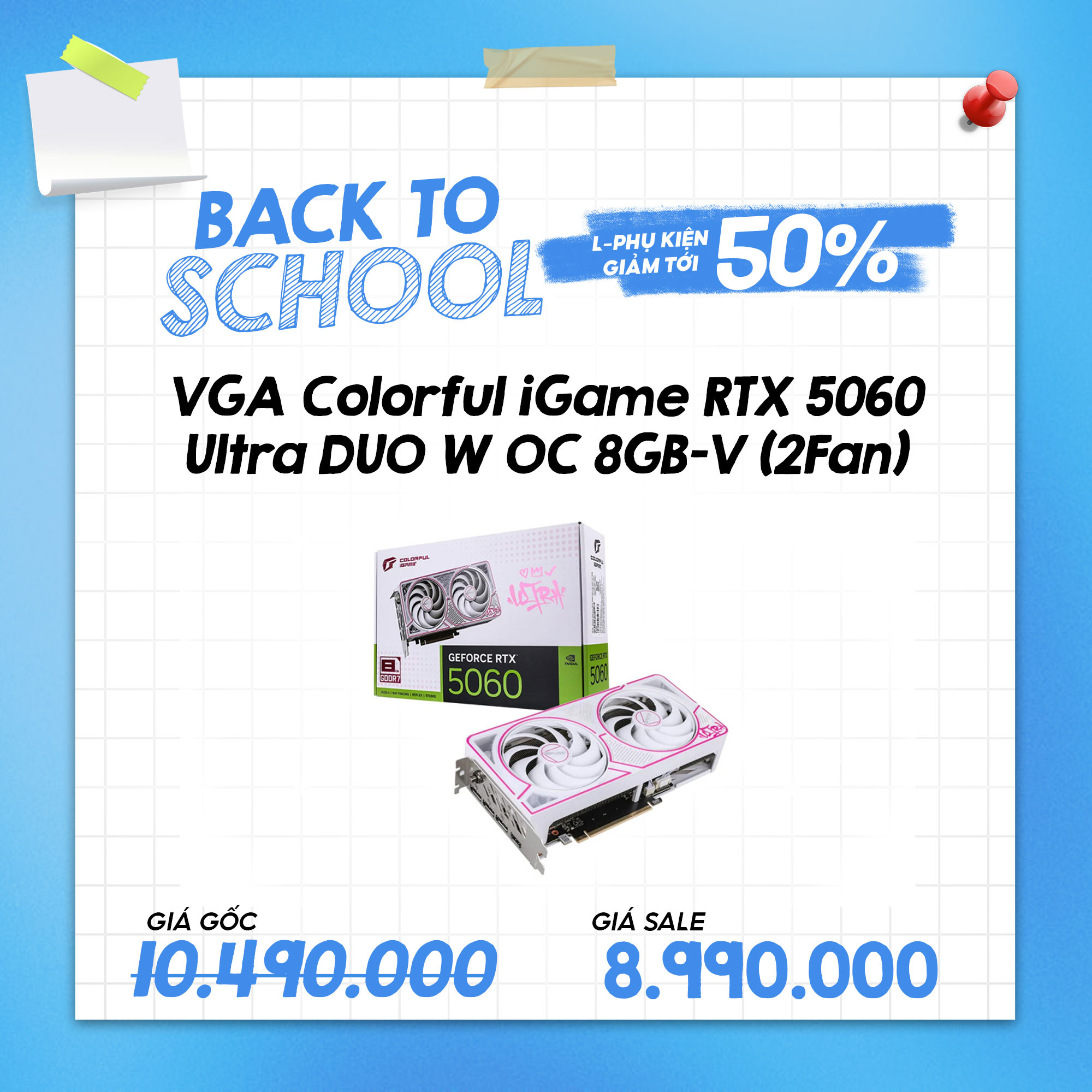 VGA Colorful Igame RTX 5060 Ultra DUO W OC 8GB-V (2Fan)