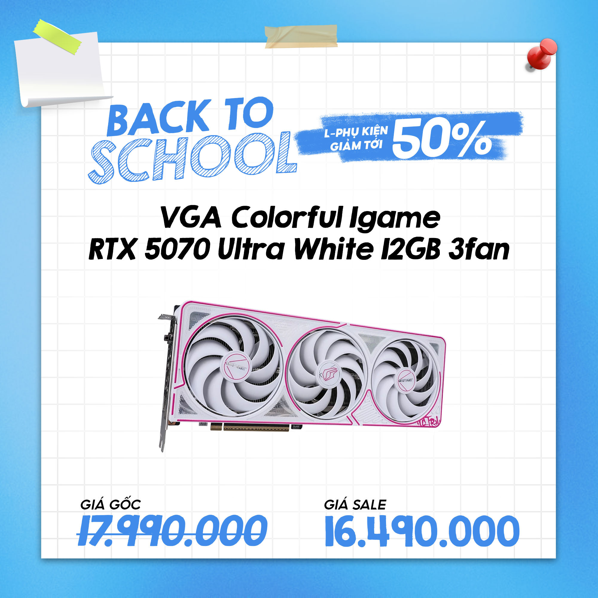 VGA Colorful Igame RTX 5070 Ultra White 12GB (3Fan)