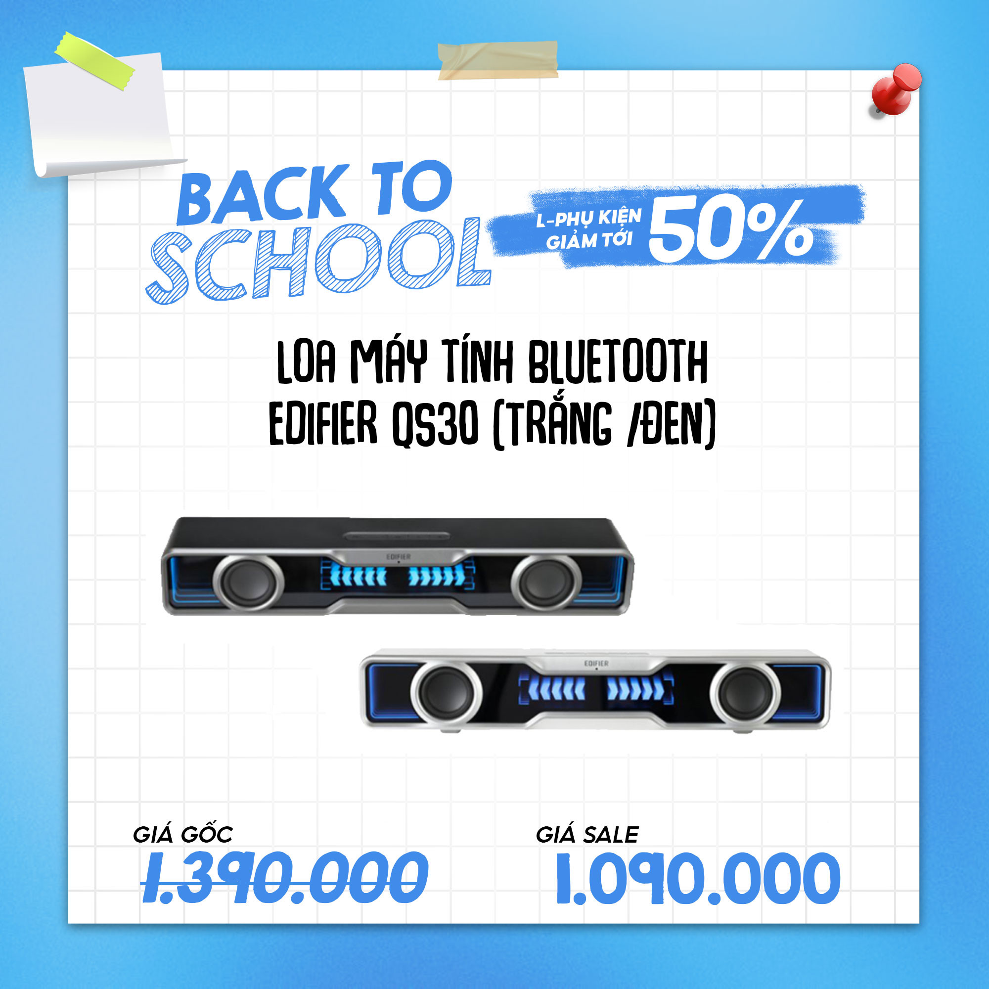 Loa máy tính bluetooth EDIFIER QS30 (trắng/đen)