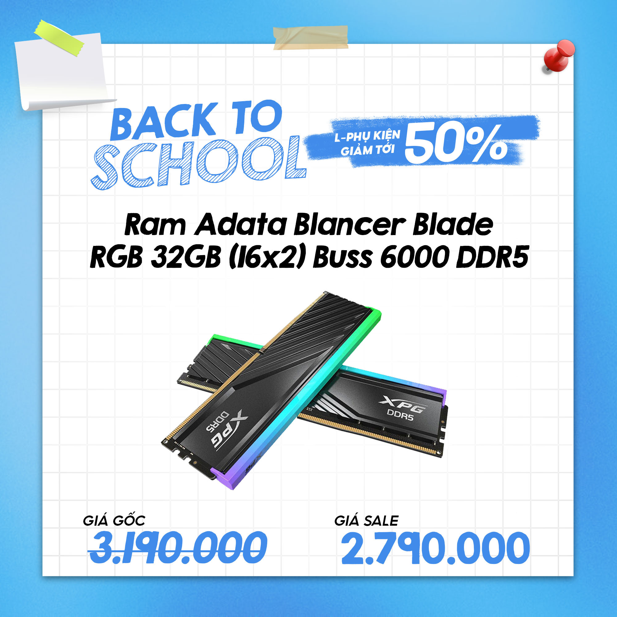 Ram Adât Blancer Blade RGB 32GB (16x2) Buss 6000 DDR5