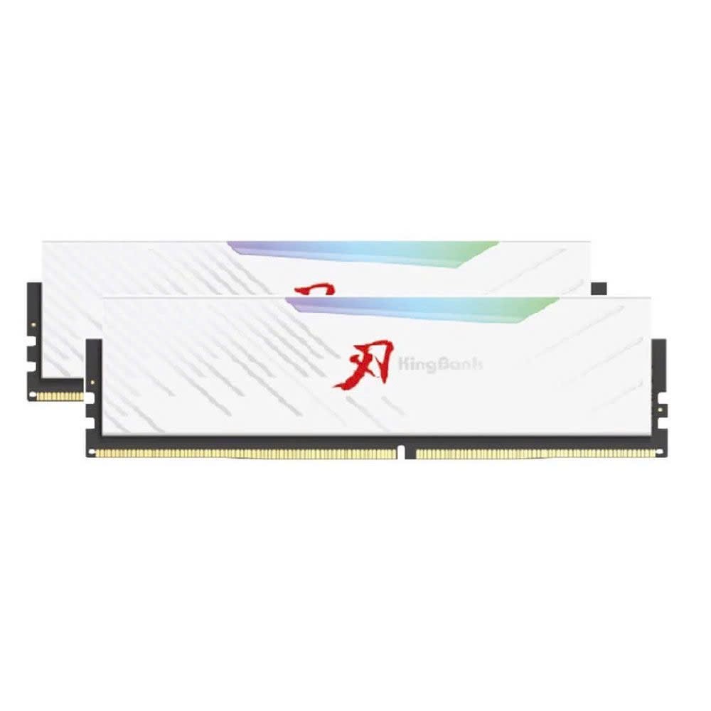 Ram DDR4 16GB (2x8GB) 3600Mhz Kingbank Sharpblade RGB Tản Nhiệt Trắng