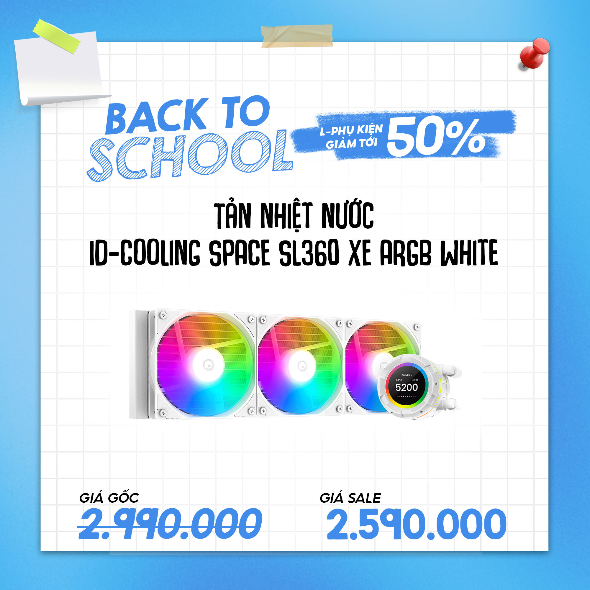 Tản nhiệt nước ID Cooling Space SL360 XE ARGB White